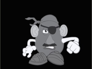 Mr potato head black and white 2